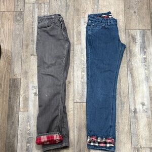 Bundle of 2 Pair Prana Flannel-Lined Jeans
